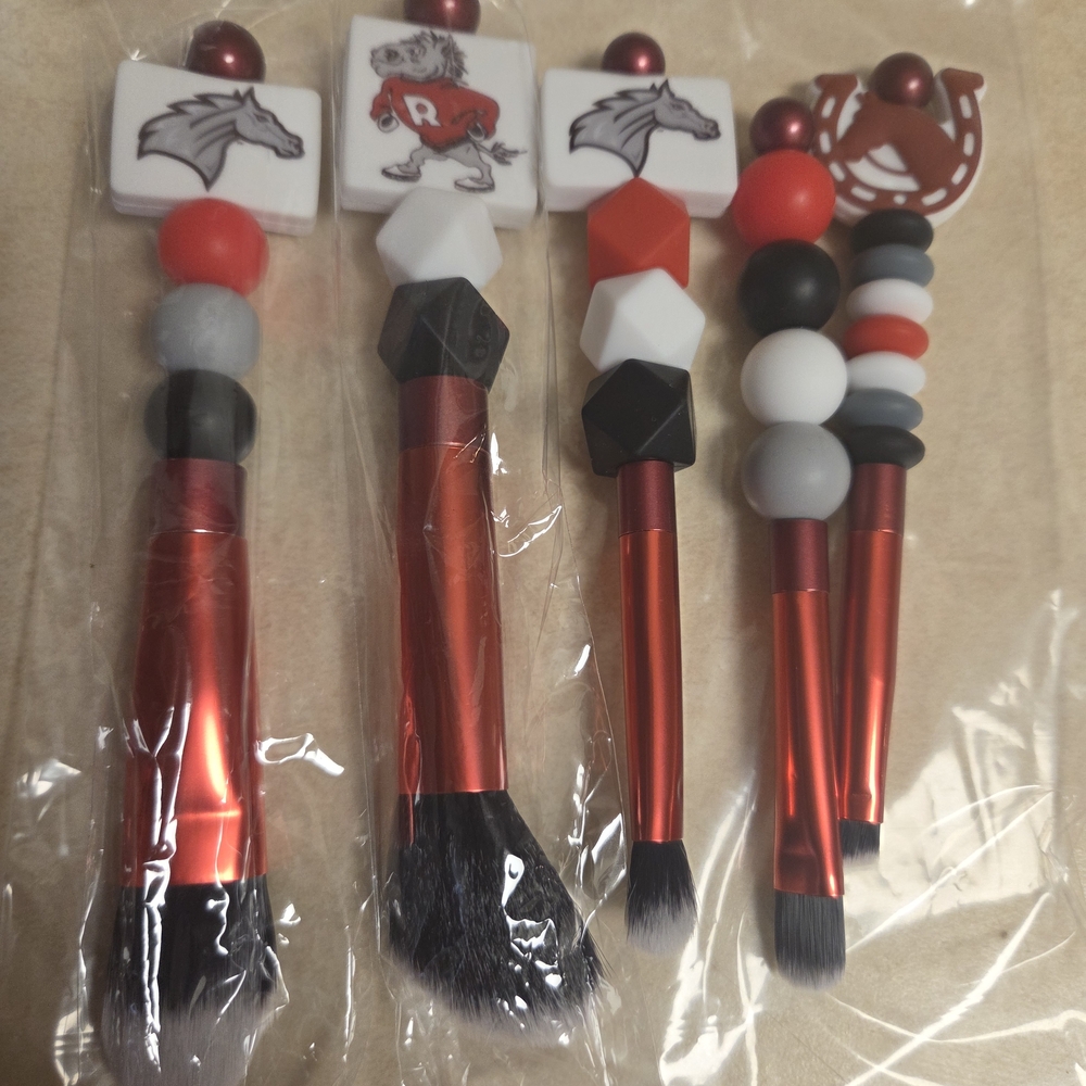 Red and Black Makeup Brush Set